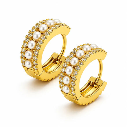 Pearl Radiance Hoop Earrings