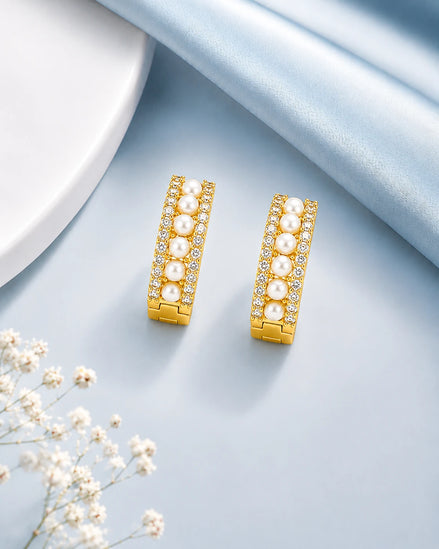 Pearl Radiance Hoop Earrings