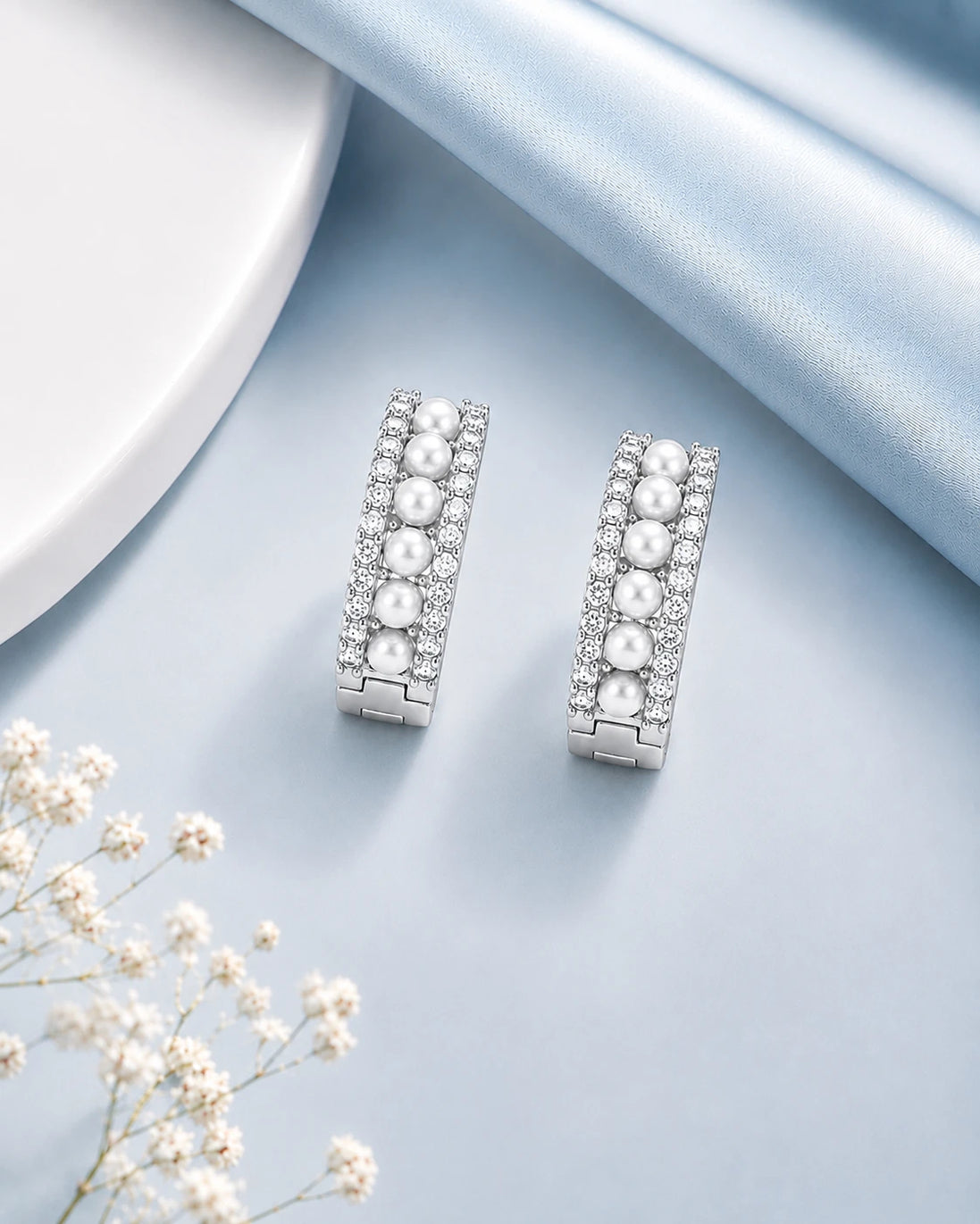 Pearl Radiance Hoop Earrings