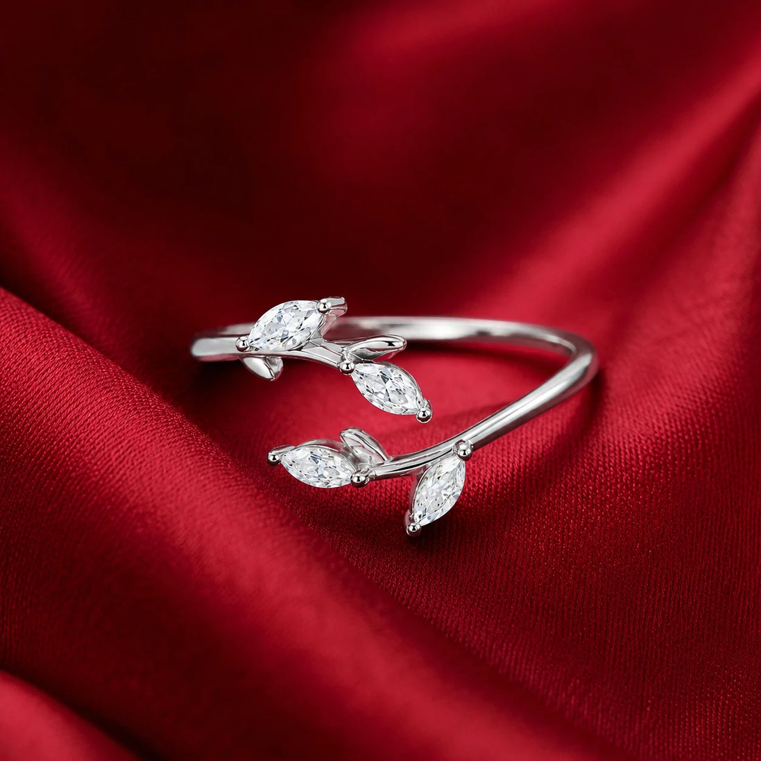 Marquise Leaf Open Ring