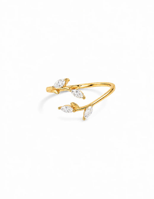Marquise Leaf Open Ring
