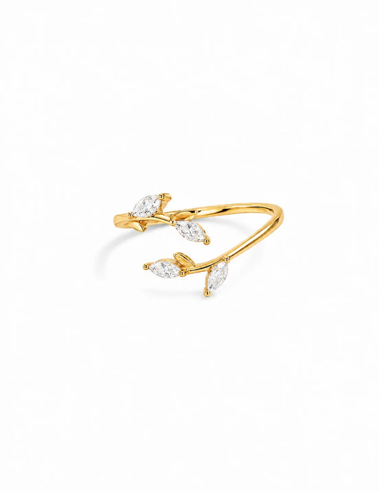 Marquise Leaf Open Ring