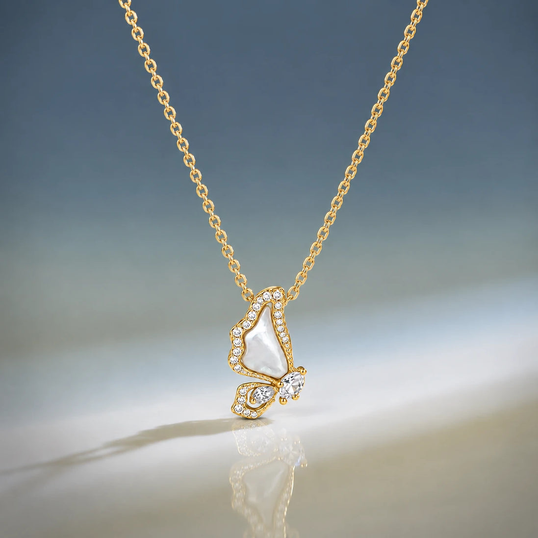Luna Flutter Butterfly Pendant Necklace