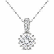 Celeste Halo Solitaire Pendant Necklace