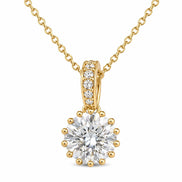 Celeste Halo Solitaire Pendant Necklace