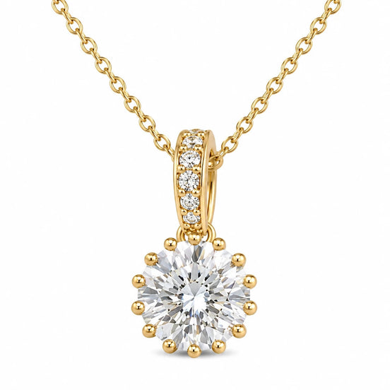 Celeste Halo Solitaire Pendant Necklace