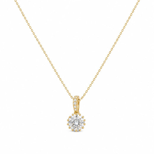 Celeste Halo Solitaire Pendant Necklace