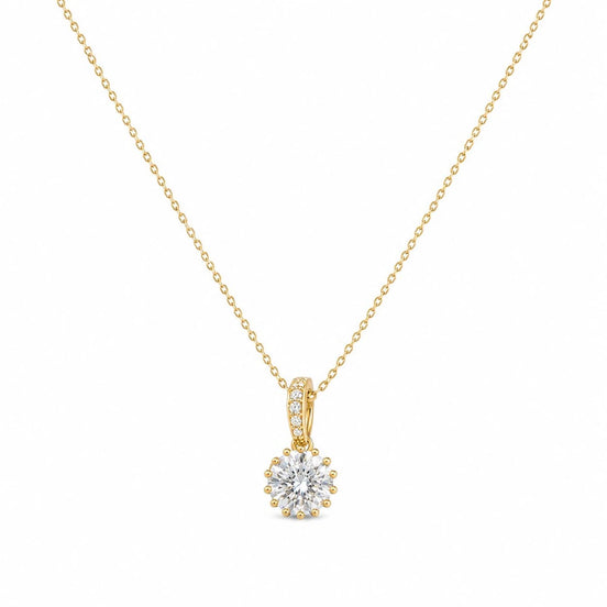 Celeste Halo Solitaire Pendant Necklace