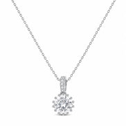 Celeste Halo Solitaire Pendant Necklace