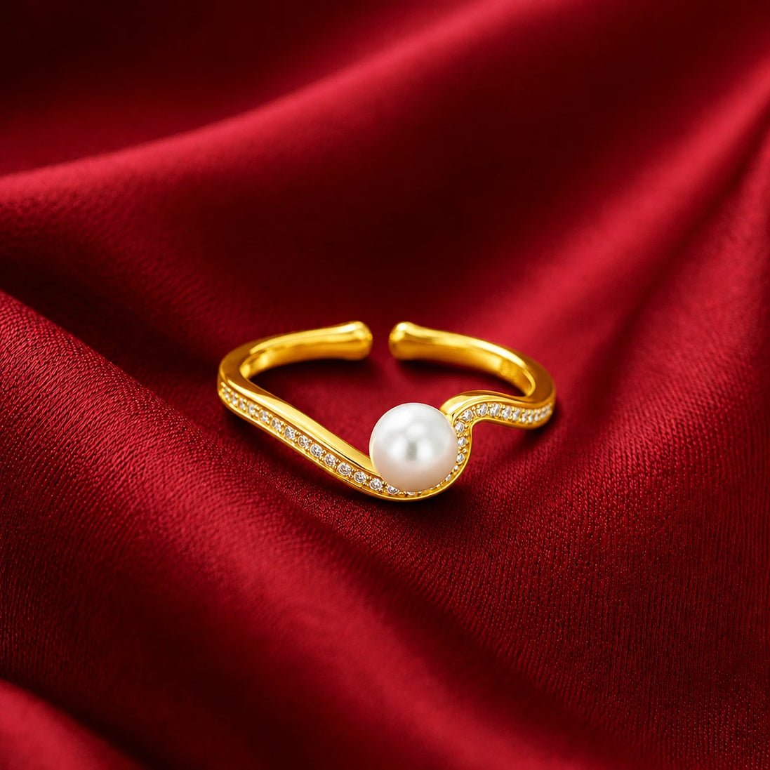 Pearl Wave Ring