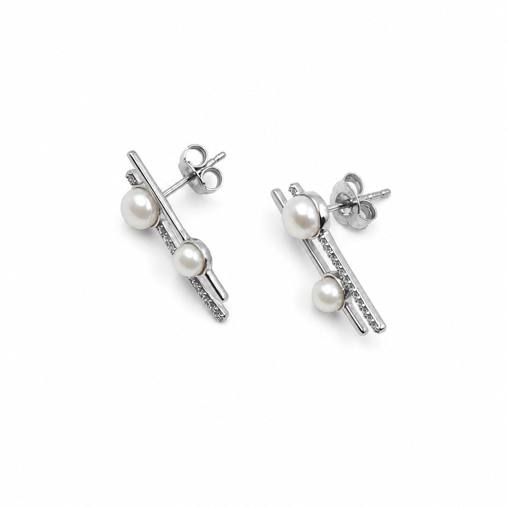 Nova Pearl Linear Earrings