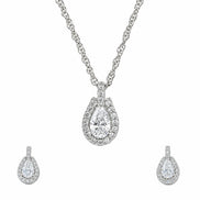 Eternal Teardrop Halo Jewelry Set