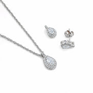 Eternal Teardrop Halo Jewelry Set