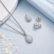 Eternal Teardrop Halo Jewelry Set