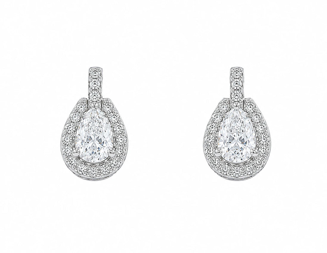 Eternal Teardrop Halo Jewelry Set