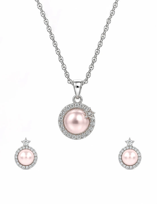 Celestial Blush Pearl Jewelry Set