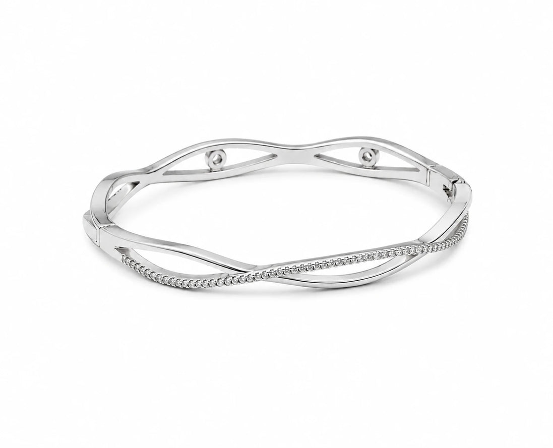 Silver Wave Twist Ladies Kada