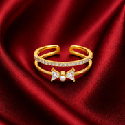 Pearl Bow Open Ring