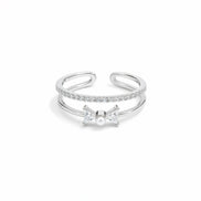 Pearl Bow Open Ring
