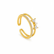 Pearl Bow Open Ring