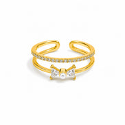 Pearl Bow Open Ring