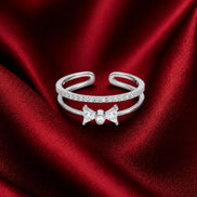 Pearl Bow Open Ring