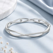 Silver Wave Twist Ladies Kada
