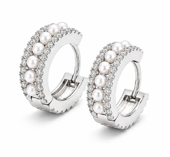 Pearl Radiance Hoop Earrings