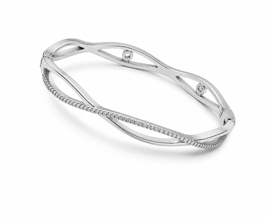 Silver Wave Twist Ladies Kada