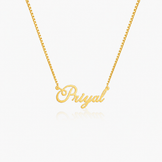 Personalized Name Necklace Gold Plated