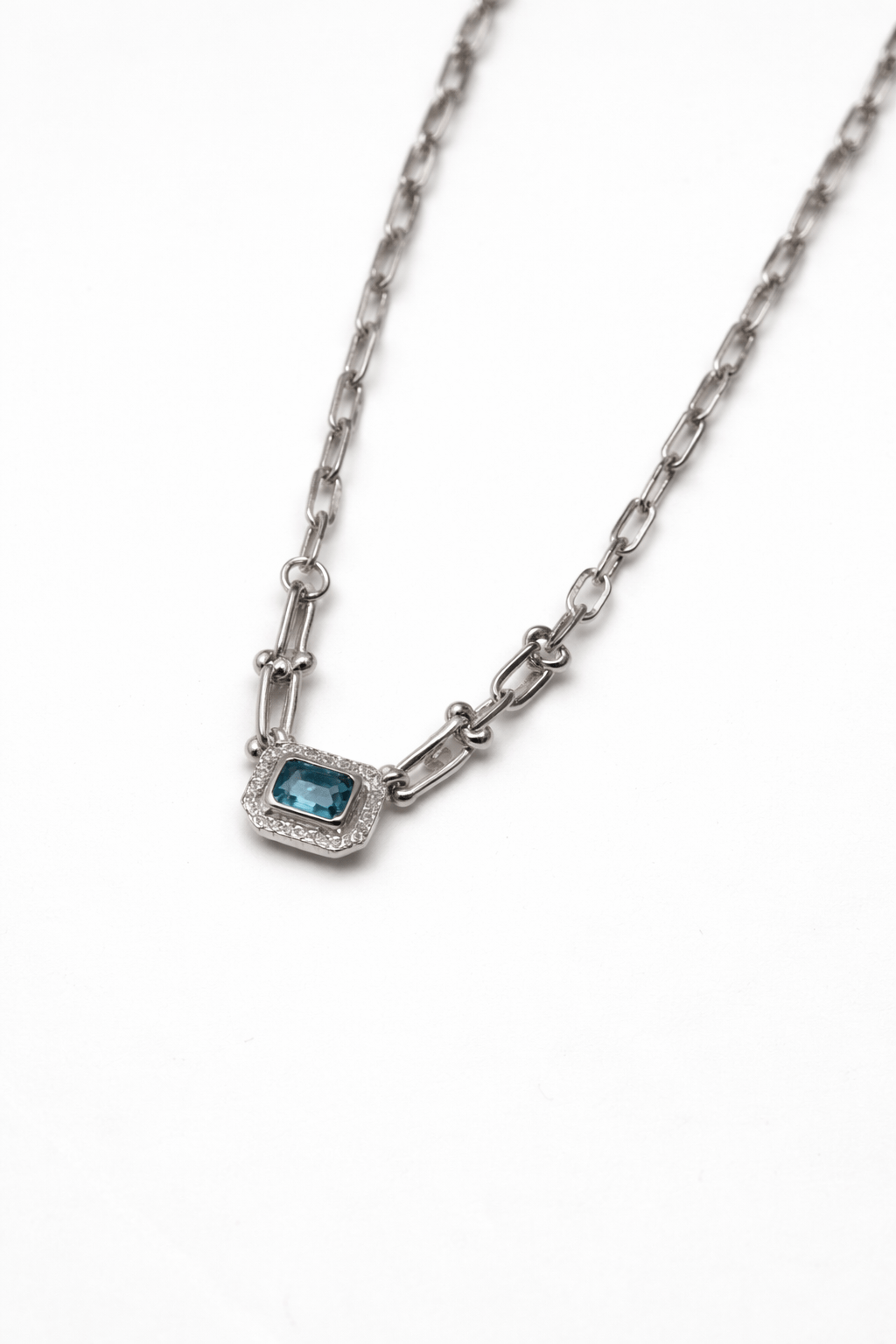 Silver Azure Link Luxe Necklace