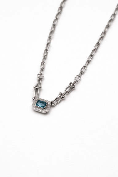 Silver Azure Link Luxe Necklace