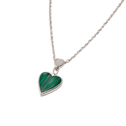 Silver Emerald Heart Whisper Necklace