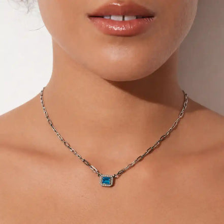 Silver Azure Link Luxe Necklace