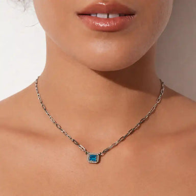 Silver Azure Link Luxe Necklace