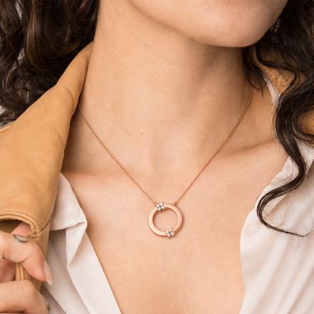 Silver Rose Halo Bloom Necklace