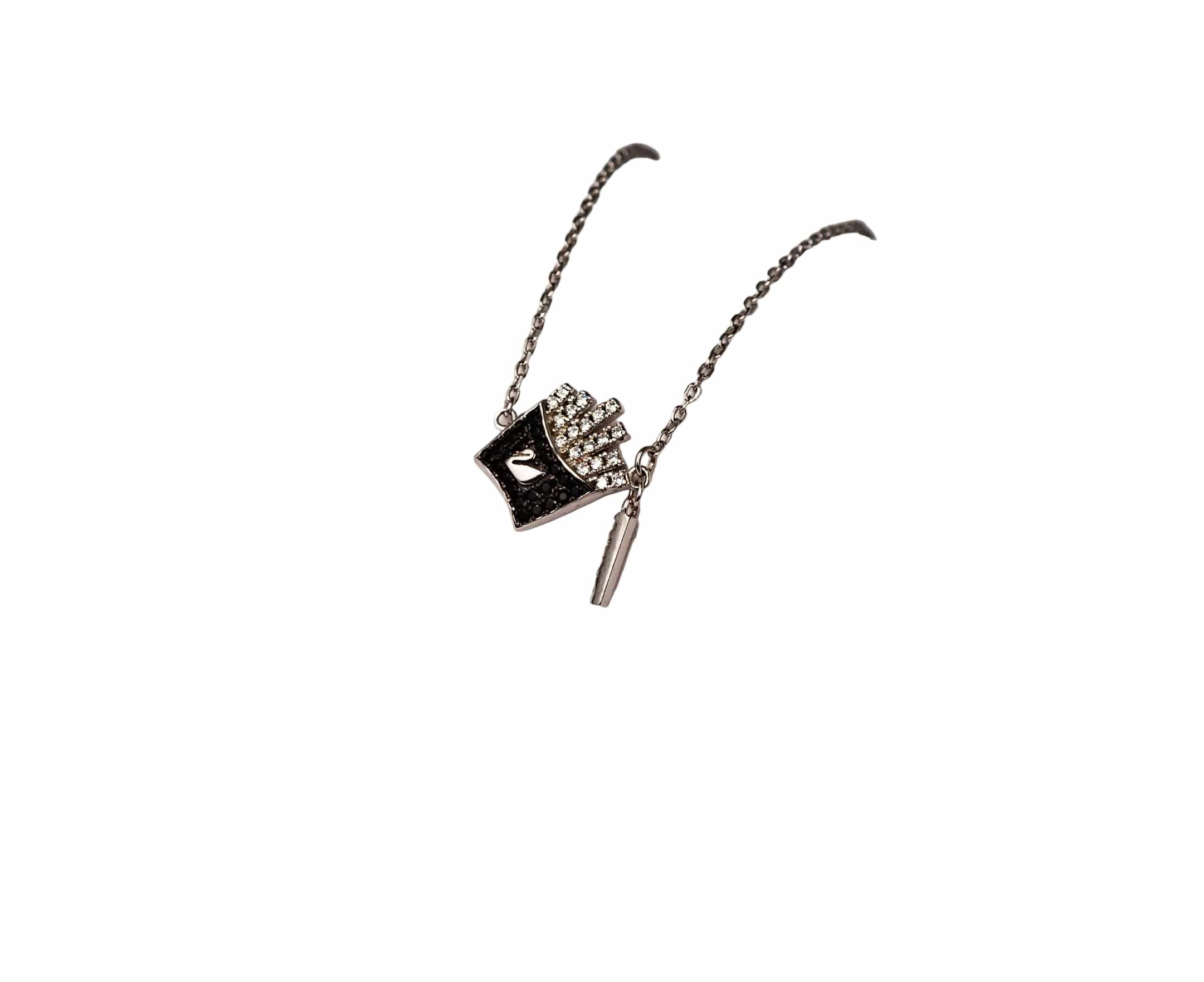 Silver Monarch Noir Pendant
