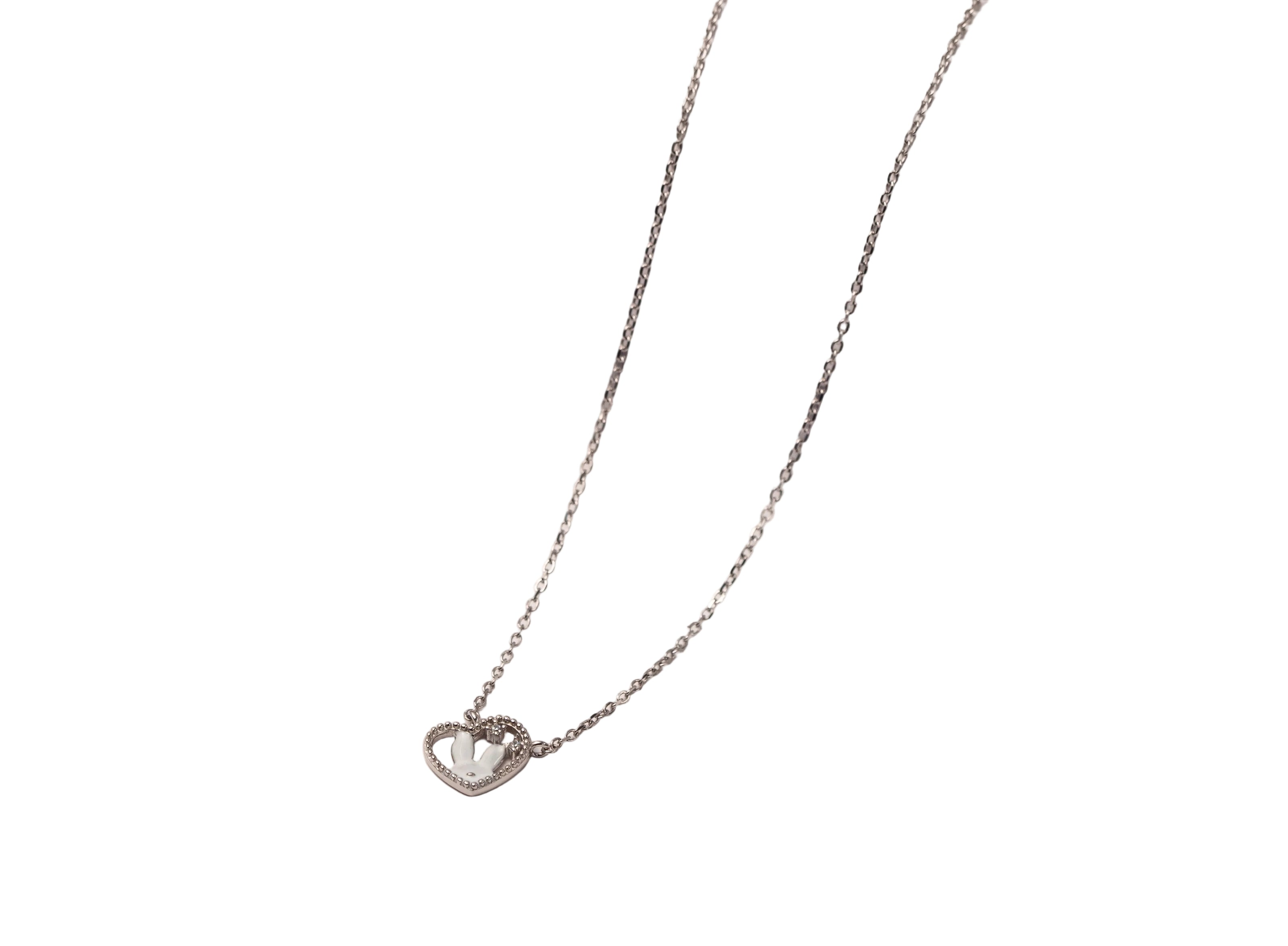 Dainty Heart Bunny Necklace