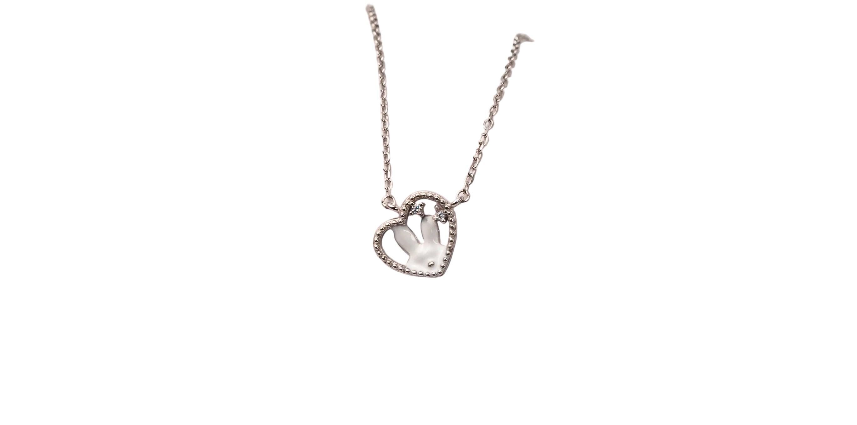 Dainty Heart Bunny Necklace