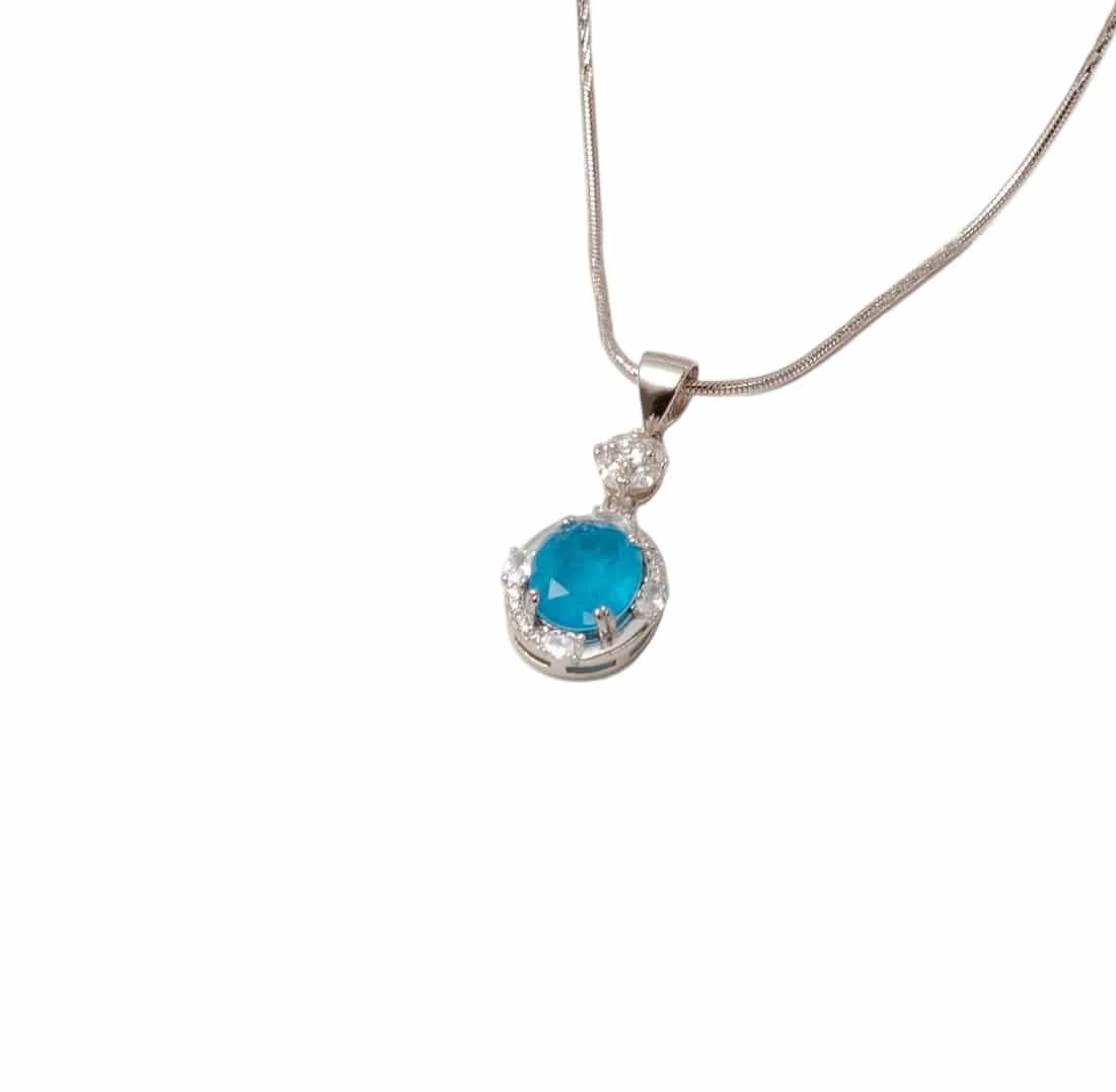 Silver Ocean Crown Pendant Set