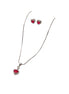 Silver Crimson Halo Heart Set