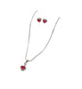 Silver Crimson Halo Heart Set