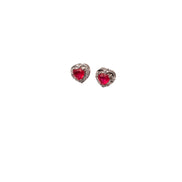 Silver Crimson Halo Heart Set