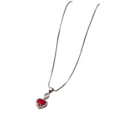 Silver Crimson Halo Heart Set