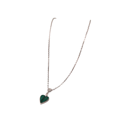 Silver Emerald Heart Whisper Necklace
