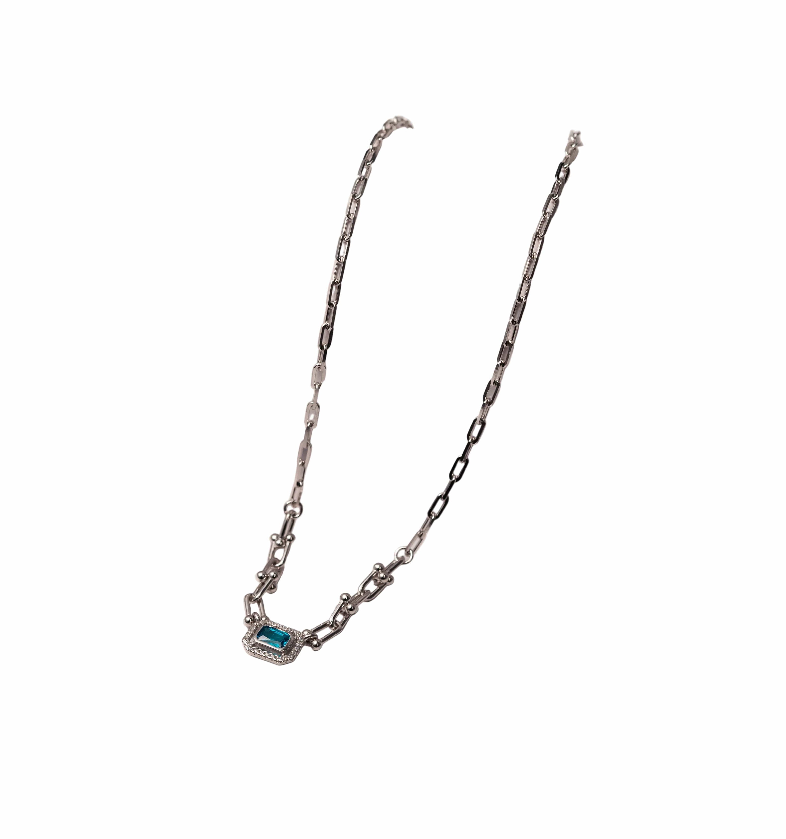 Silver Azure Link Luxe Necklace