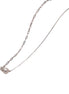 Silver Dual Chain Pearl Necklace