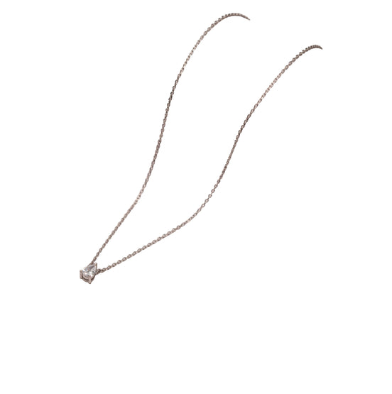 Silver Stella Edge Solitaire Necklace