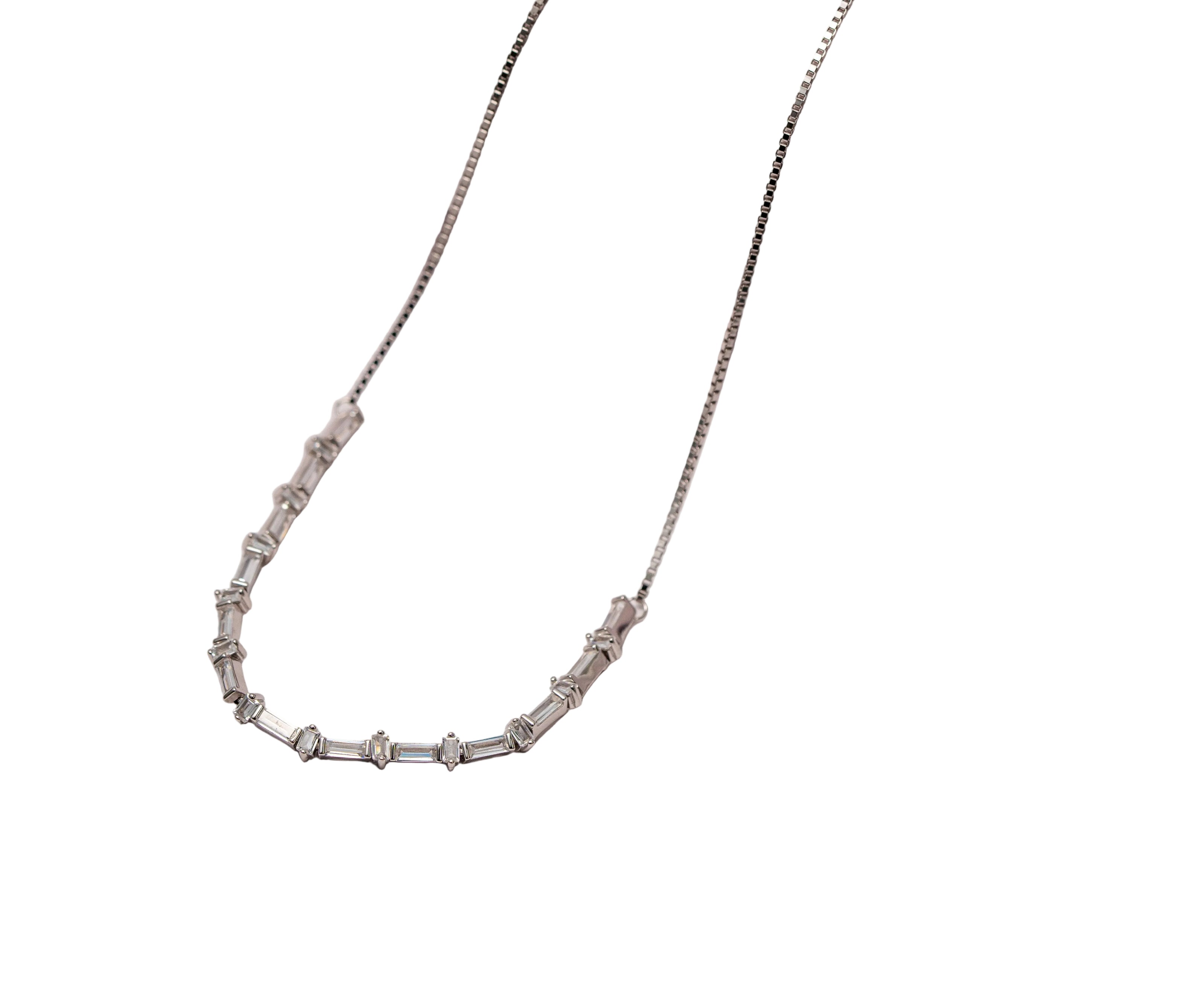Crystal Arc Bar Necklace