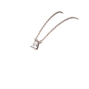 Silver Stella Edge Solitaire Necklace